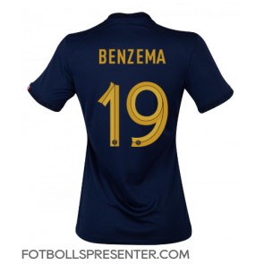 Frankrike Karim Benzema #19 Hemma Matchtröja Dam VM 2022 Kortärmad